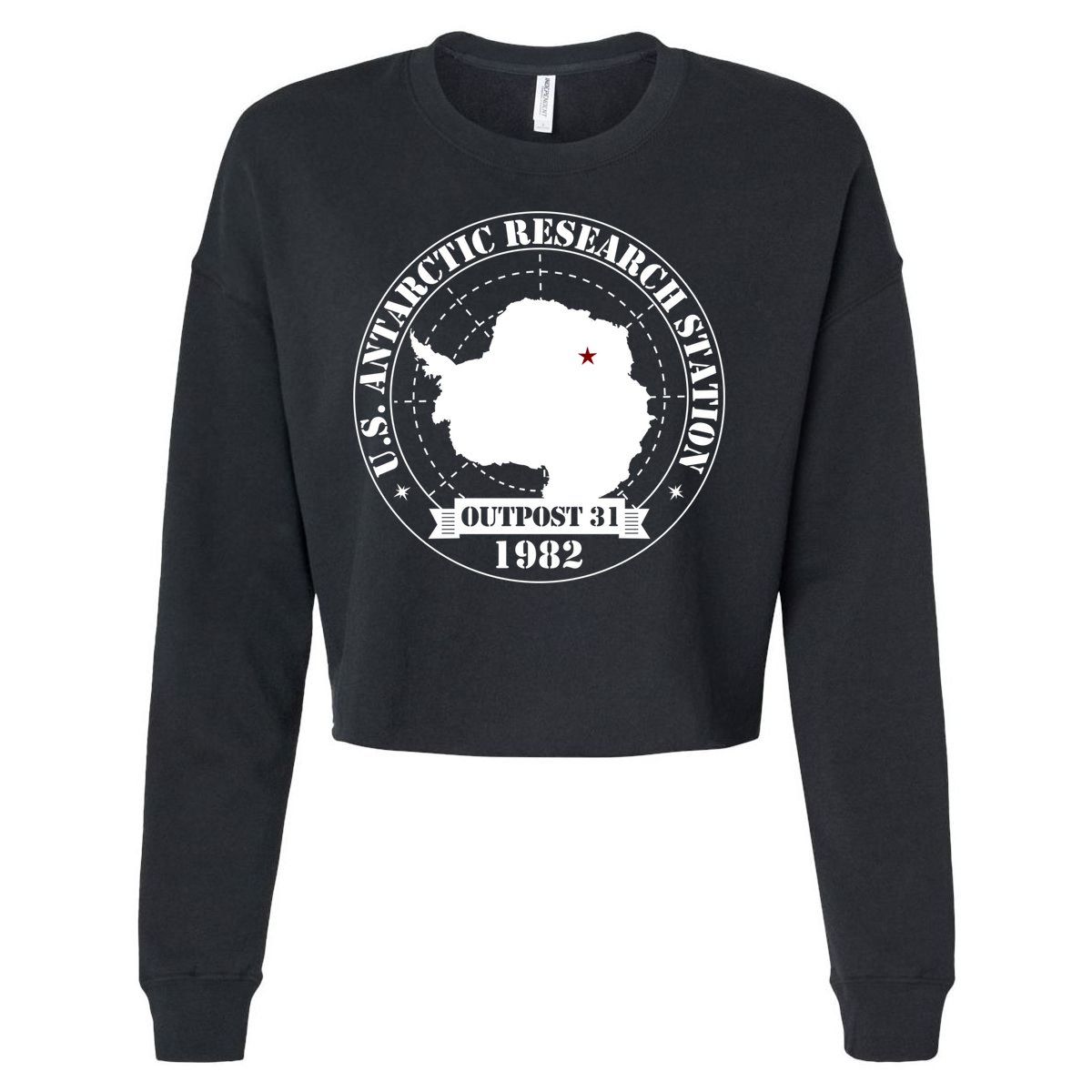 Us Antarctic Research Station Outpost 31 Year 1982 Gift Cropped Pullover Crew