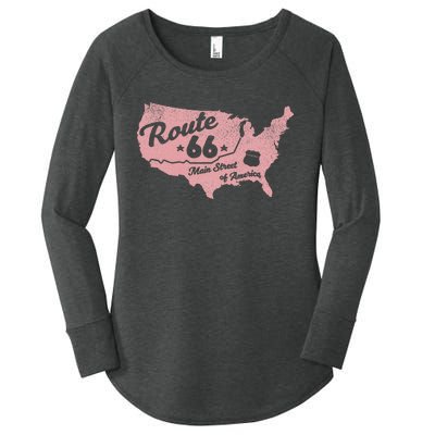 Usa Apparel Route 66 Main Street Of America Women's Perfect Tri Tunic Long Sleeve Shirt