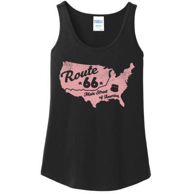 Usa Apparel Route 66 Main Street Of America Ladies Essential Tank