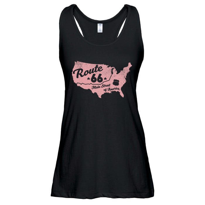 Usa Apparel Route 66 Main Street Of America Ladies Essential Flowy Tank