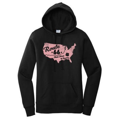 Usa Apparel Route 66 Main Street Of America Women's Pullover Hoodie