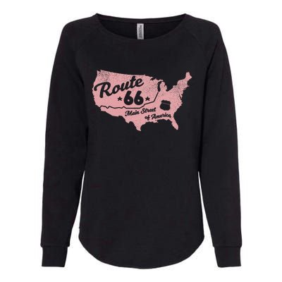 Usa Apparel Route 66 Main Street Of America Womens California Wash Sweatshirt