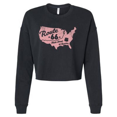 Usa Apparel Route 66 Main Street Of America Cropped Pullover Crew