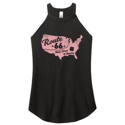 Usa Apparel Route 66 Main Street Of America Women's Perfect Tri Rocker Tank