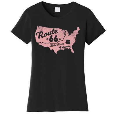 Usa Apparel Route 66 Main Street Of America Women's T-Shirt