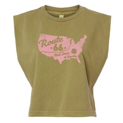 Usa Apparel Route 66 Main Street Of America Garment-Dyed Women's Muscle Tee