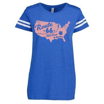 Usa Apparel Route 66 Main Street Of America Enza Ladies Jersey Football T-Shirt