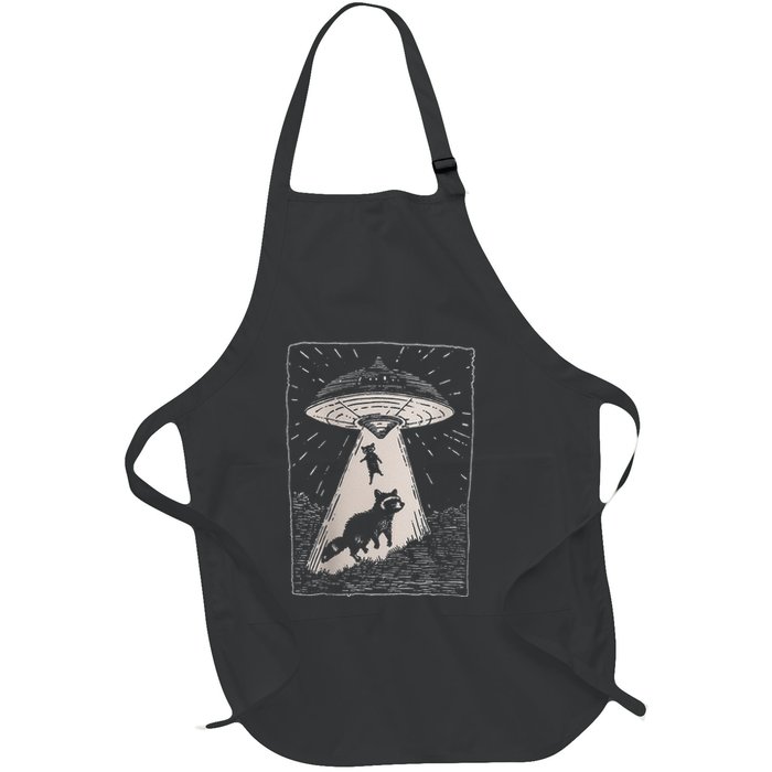 Ufos And Raccoons Weirdcore Pastel Goth Punk Goblincore Full-Length Apron With Pockets