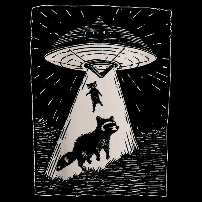 Ufos And Raccoons Weirdcore Pastel Goth Punk Goblincore Full-Length Apron With Pockets