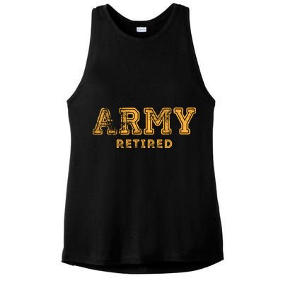 Army Retired Retirement Gift Ladies PosiCharge Tri-Blend Wicking Tank