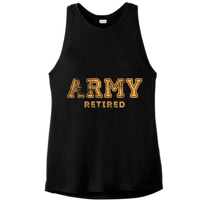 Army Retired Retirement Gift Ladies PosiCharge Tri-Blend Wicking Tank