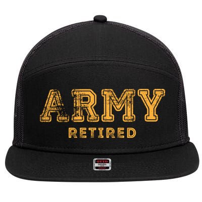 Army Retired Retirement Gift 7 Panel Mesh Trucker Snapback Hat