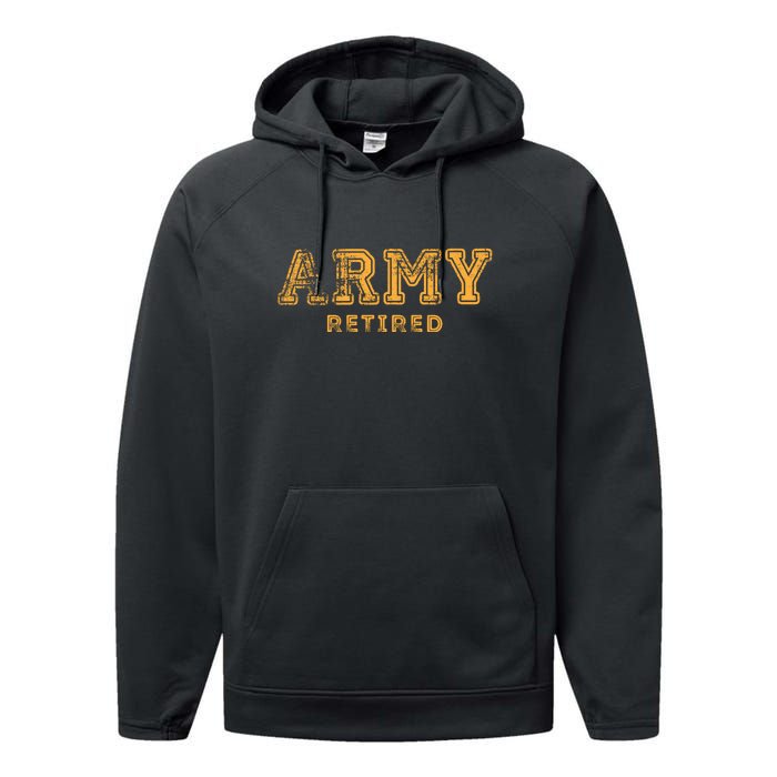 US Army Retired Retirement Gift Performance Fleece Hoodie