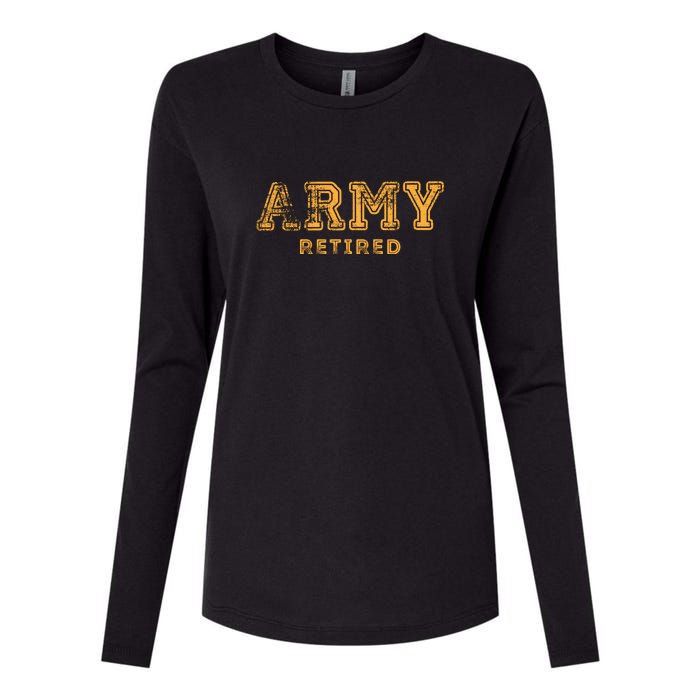 US Army Retired Retirement Gift Womens Cotton Relaxed Long Sleeve T-Shirt