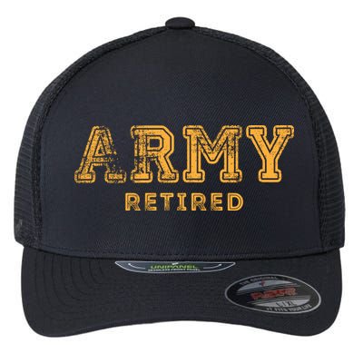 Army Retired Retirement Gift Flexfit Unipanel Trucker Cap