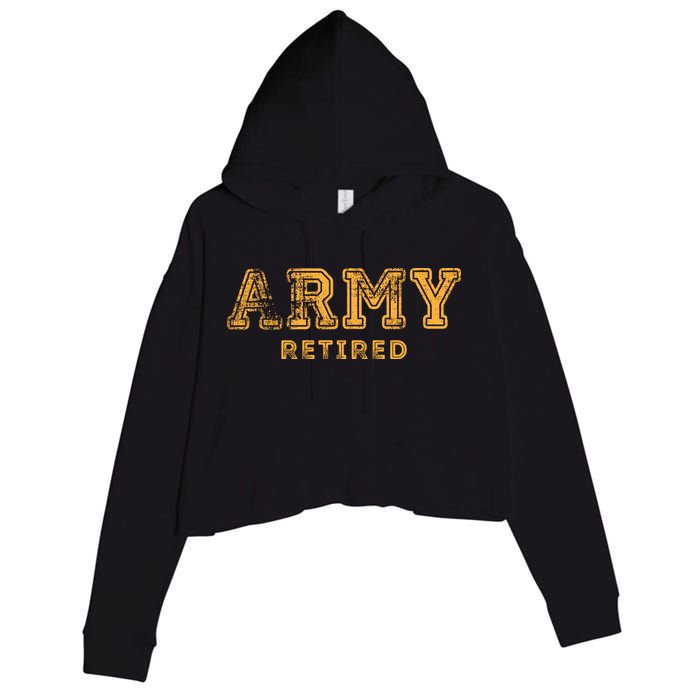 Army Retired Retirement Gift Crop Fleece Hoodie