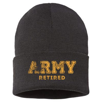 Army Retired Retirement Gift Sustainable Knit Beanie