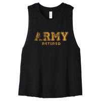 US Army Retired Retirement Gift Women's Racerback Cropped Tank