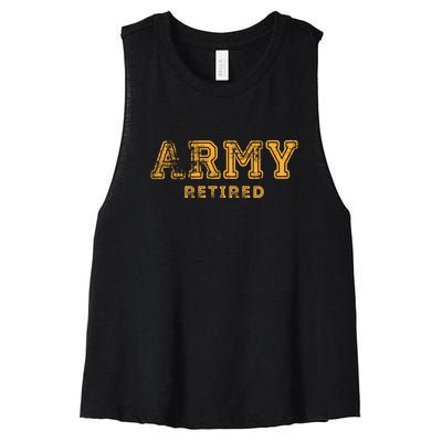 US Army Retired Retirement Gift Women's Racerback Cropped Tank