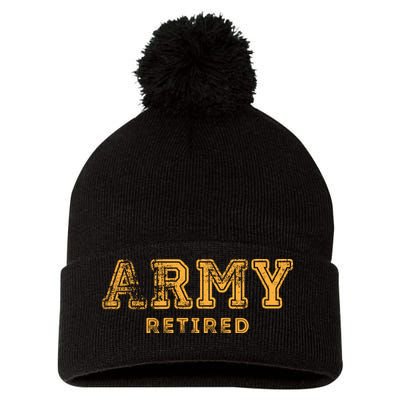 Army Retired Retirement Gift Pom Pom 12in Knit Beanie