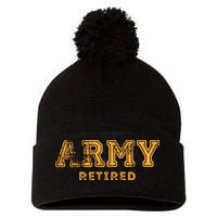 Army Retired Retirement Gift Pom Pom 12in Knit Beanie