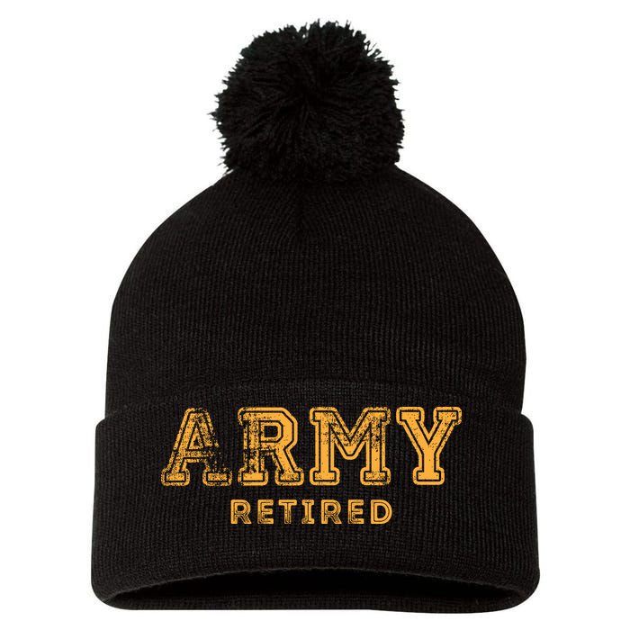 Army Retired Retirement Gift Pom Pom 12in Knit Beanie