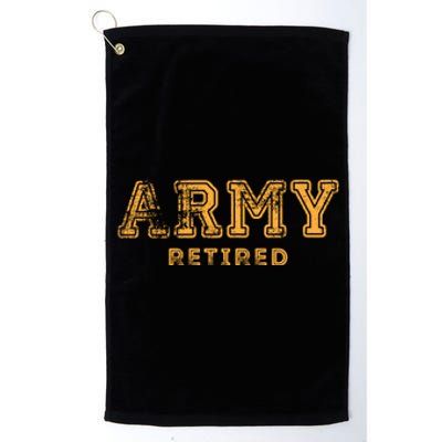 US Army Retired Retirement Gift Platinum Collection Golf Towel