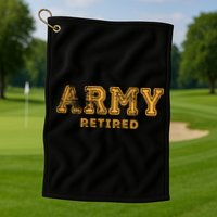 Army Retired Retirement Gift Golf Towel