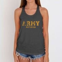 US Army Retired Retirement Gift Women's Knotted Racerback Tank