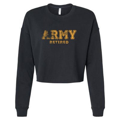 US Army Retired Retirement Gift Cropped Pullover Crew