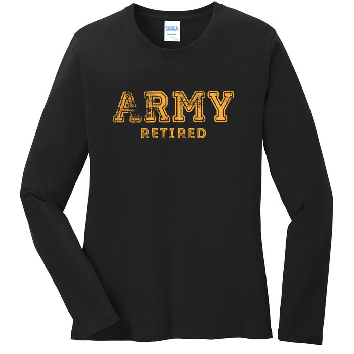 US Army Retired Retirement Gift Ladies Long Sleeve Shirt