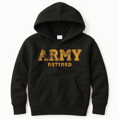 Army Retired Retirement Gift Kids Hoodie