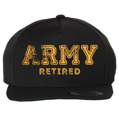 Army Retired Retirement Gift Wool Snapback Cap