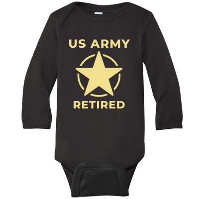 US Army Retired Veteran Gift Baby Long Sleeve Bodysuit