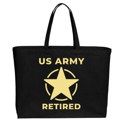 US Army Retired Veteran Gift Cotton Canvas Jumbo Tote