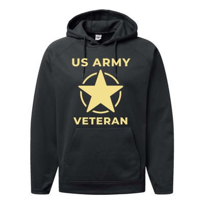 US Army Retired Veteran Gift Performance Fleece Hoodie