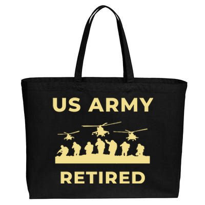 US Army Retired Veteran Gift Cotton Canvas Jumbo Tote