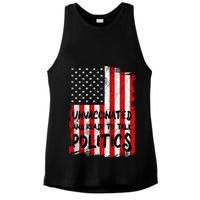 Unvaccinated And Ready To Talk Politics Funny US Flag Ladies PosiCharge Tri-Blend Wicking Tank