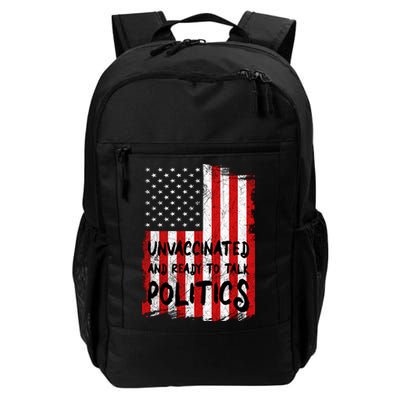 Unvaccinated And Ready To Talk Politics Funny US Flag Backpack