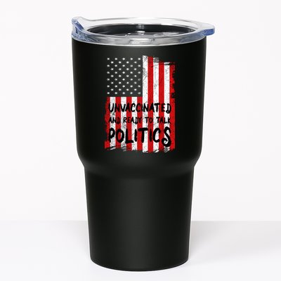 Unvaccinated And Ready To Talk Politics Funny US Flag Tumbler