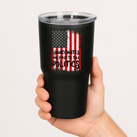 Unvaccinated And Ready To Talk Politics Funny US Flag Tumbler
