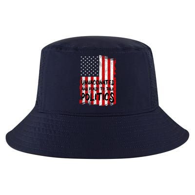 Unvaccinated And Ready To Talk Politics Funny US Flag Cool Comfort Performance Bucket Hat