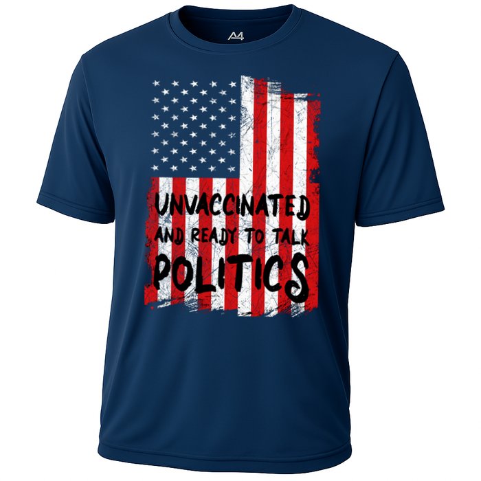 Unvaccinated And Ready To Talk Politics Funny US Flag Performance Shirt