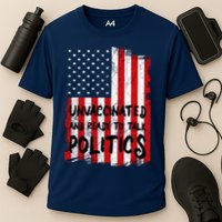 Unvaccinated And Ready To Talk Politics Funny US Flag Performance Shirt