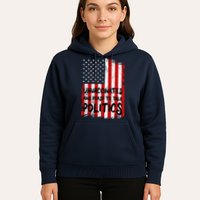 Unvaccinated And Ready To Talk Politics Funny US Flag Hoodie