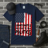 Unvaccinated And Ready To Talk Politics Funny US Flag Tall T-Shirt