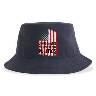 Unvaccinated And Ready To Talk Politics Funny US Flag Sustainable Bucket Hat