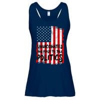 Unvaccinated And Ready To Talk Politics Funny US Flag Ladies Essential Flowy Tank