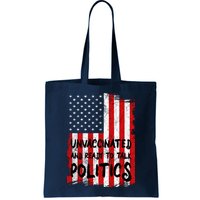 Unvaccinated And Ready To Talk Politics Funny US Flag Bag