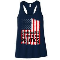 Unvaccinated And Ready To Talk Politics Funny US Flag Womens Tank Top